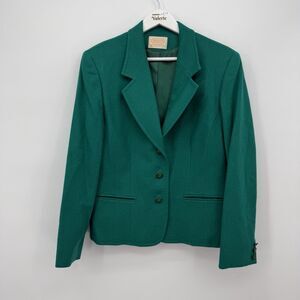 Pendleton Vintage Green Wool Blazer Made in USA Business Size 12